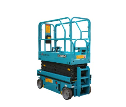Roshow AS3055M scissor lift in stowed position