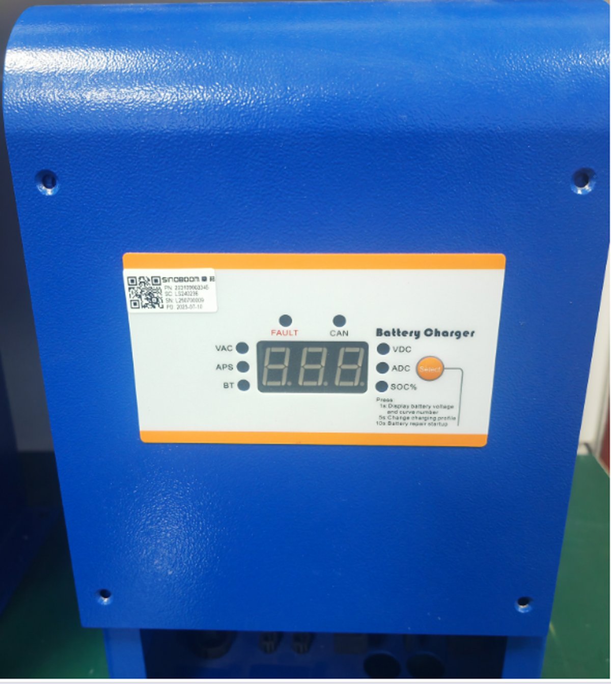 Custom-spec ALT-1700 front view with model and certification label