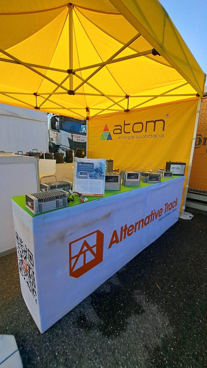 Trade show booth with Alternative Track branding